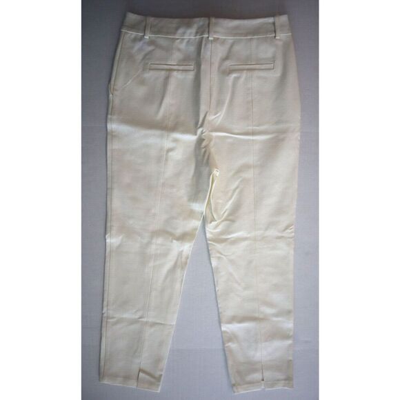 Derek Lam 10 Crosby Women Sz 8 Soft White Bronte Flat Front Cigarette Pants - Picture 2 of 13